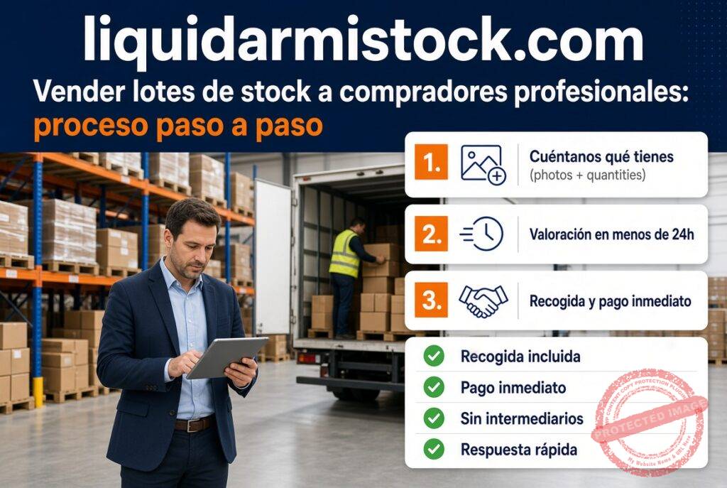 Vender lotes de stock a compradores profesionales proceso paso a paso